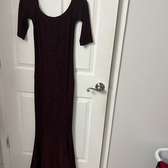 Long Red sparkling dress . Mid length arms. - Picture 1 of 3